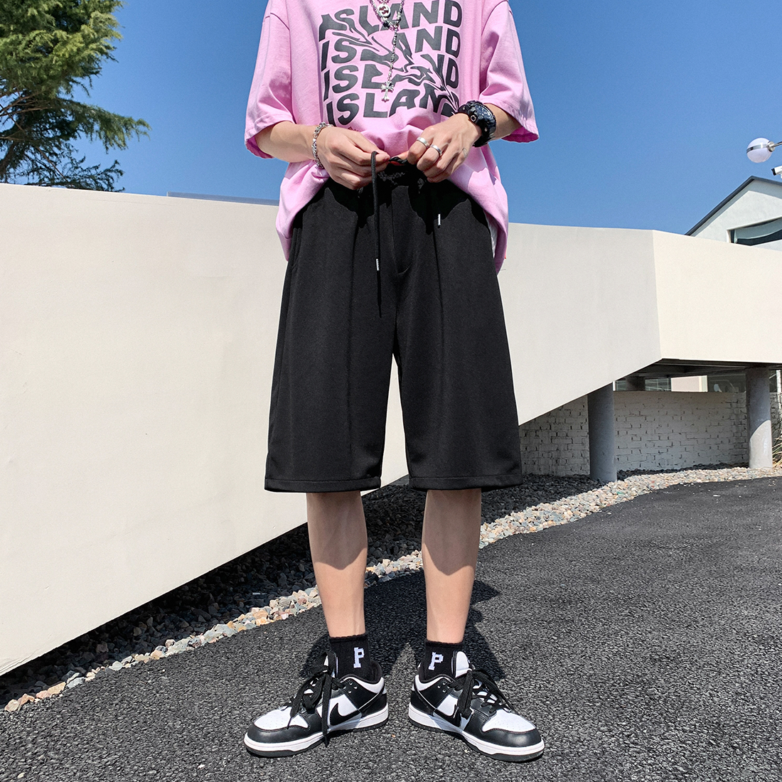 DK26-P25抖音款男士宽松运动短裤夏天五分裤,男装牛仔裤,电商B327