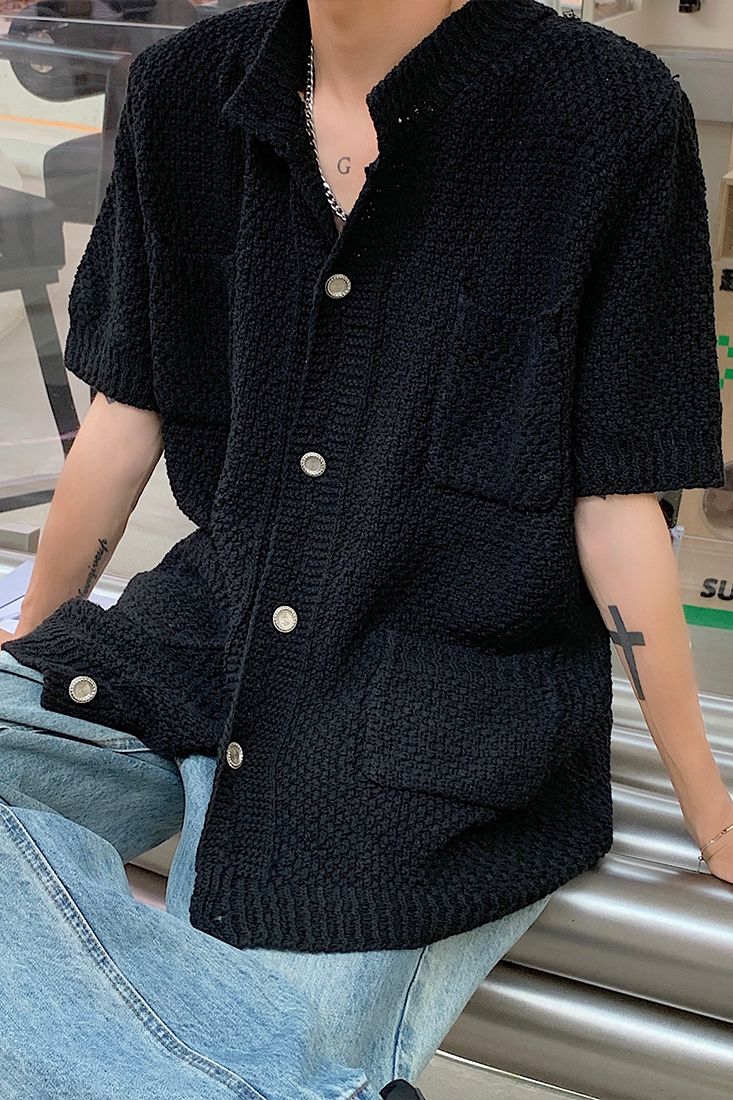 四季款男女中性潮流休闲短袖百搭开衫毛衣M01-P55主推尺码M-3,男装T恤,电商B327