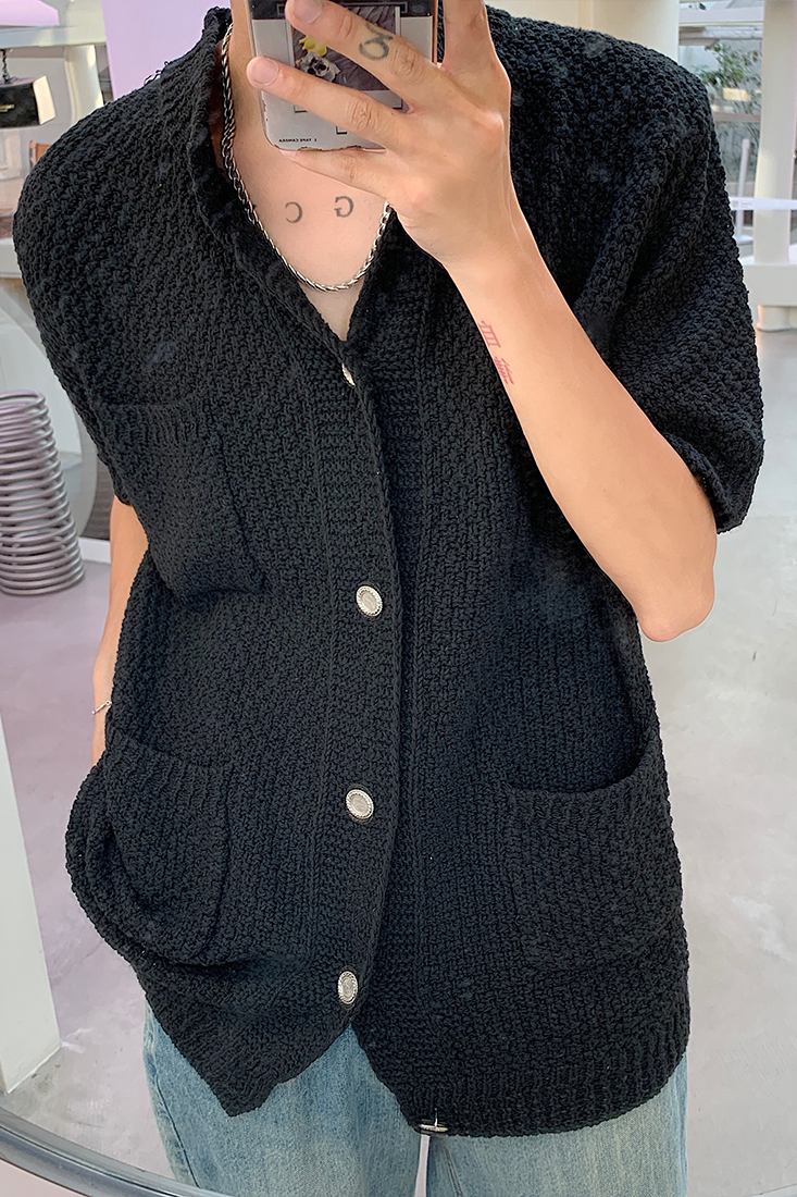 22年夏天男女中性潮流休闲短袖开衫毛衣M01-P55现货尺码M-3XL,男装T恤,电商B327