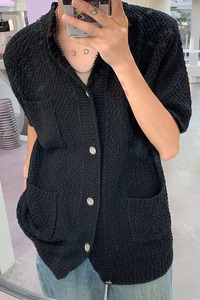 22年夏天男女中性潮流休闲短袖开衫毛衣 M01-P55  现货 尺码M-3XL图片