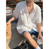 夏天男女中性潮流休闲短袖开衫毛衣M01-P55尺码M-3XL，男装T恤，电商B327