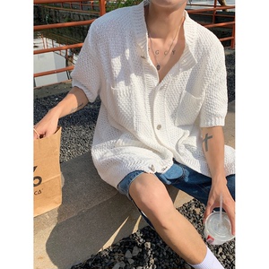 夏天男女中性潮流休闲短袖开衫毛衣 M01-P55   尺码M-3XL图片
