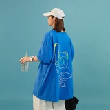 抖音直播200克港風(fēng)男女中性短袖T恤休閑體恤T18-P25控38，女裝T恤，電商B327