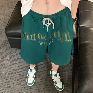 夏天男士港风宽松休闲运动短裤篮球裤刺绣五分裤中裤 DK29-P3图片