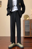 秋冬港风男士休闲西裤修身直筒黑色小西裤B327-K107-P45S-3XL，男装西裤，电商B327