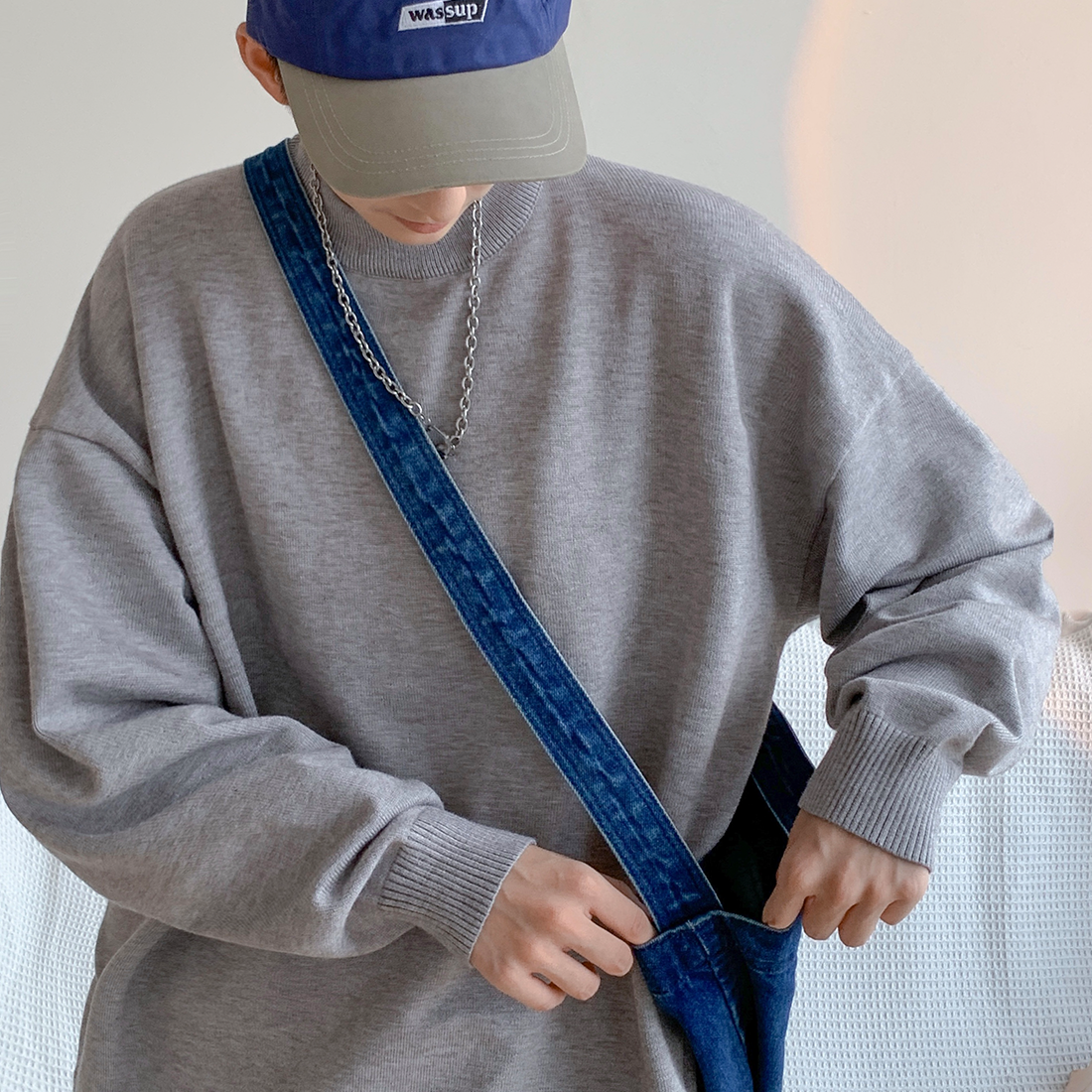 BKM01-特P35跑量款圆领宽松套头毛衣针织衫外套,男装针织衫/毛衣,电商B327