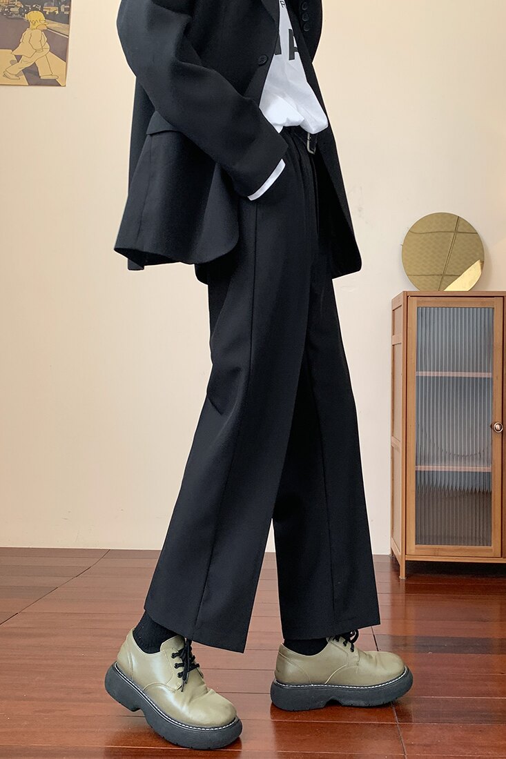 秋冬男士休闲西裤修身直筒黑色百搭小西裤B327-K107-P45S-3XL,男装西裤,电商B327