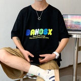 2022直播款港风男女夏天宽松休闲短袖t恤卡通印花半袖衫T18-P25，男装T恤，电商B327