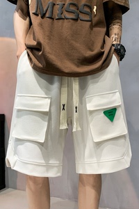 DK28-P38 尺码 M-5XL 宽松直筒华夫格休闲短裤五分裤中裤沙滩裤图片