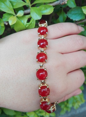 倒闭清仓 全新 南红手链，搭配金色链条，精致优雅