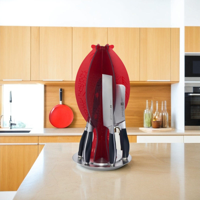 德国双立人奥林系列磁性旋转刀架刀具套装不锈钢中片斩骨多用刀