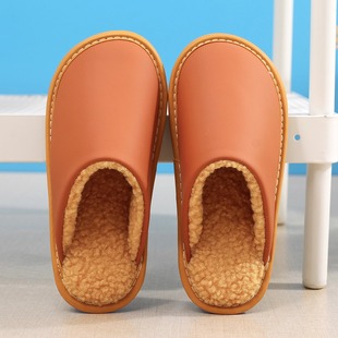 小孩真皮棉拖鞋男女儿童家居室内防滑毛保暖懒人鞋宝宝棉鞋秋冬季