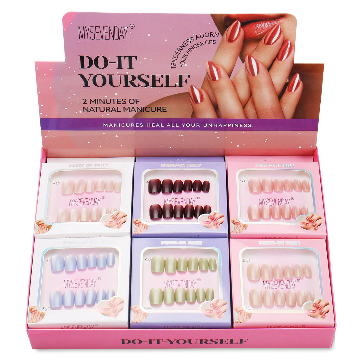 穿戴甲短款成人甲片DIY可爱简约纯色指甲贴片整盒12个预制假指甲,彩妆/香水/美妆工具,美甲工具,淘宝优惠券,粉丝福利购,淘宝优惠卷