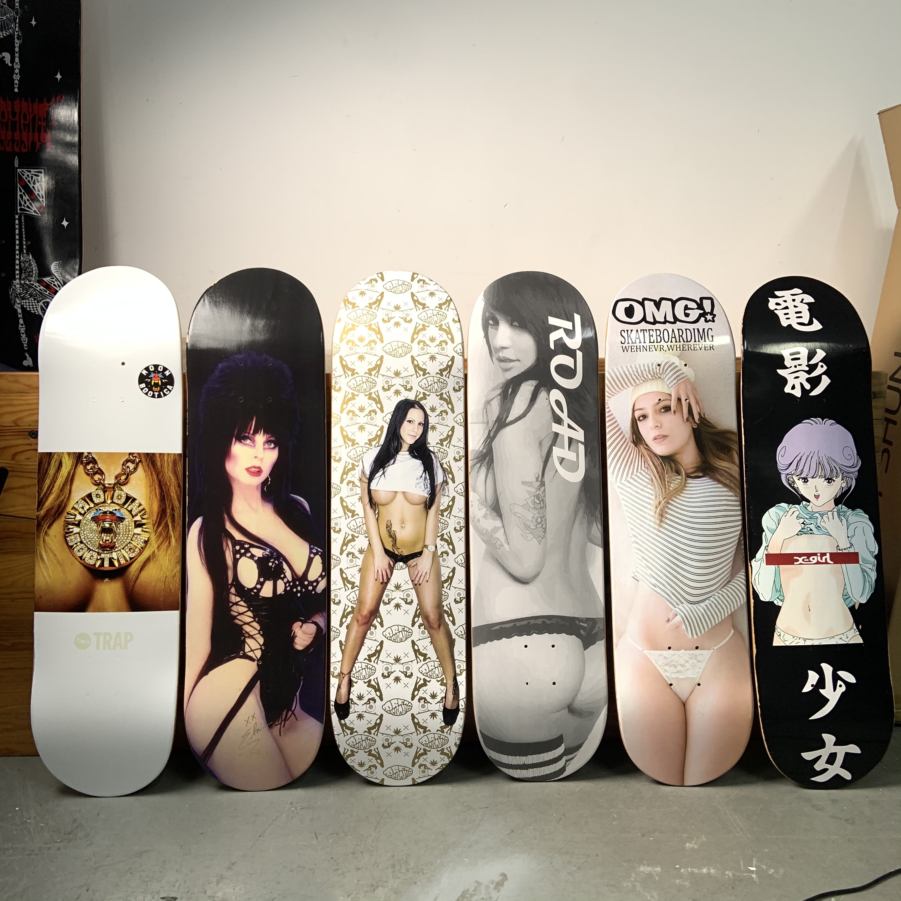 进口性感美女系列双翘滑板板面加枫成人高弹特技送砂纸