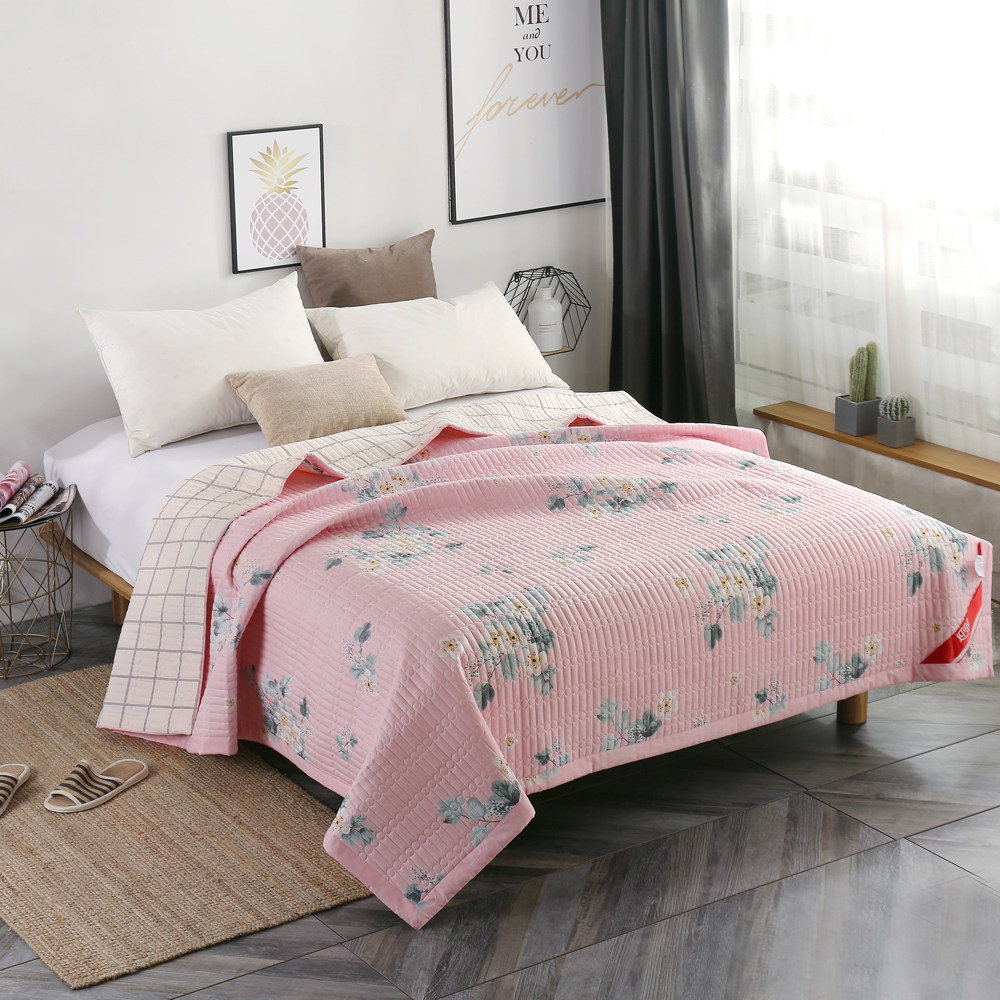 北京迎时家纺印花绗缝夏被可水洗高密绗缝夏凉被单人双人空调被