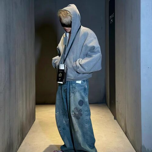 POPDADA 巨厚B版型基础重磅750克拉链带帽卫衣宽松休闲加绒外套