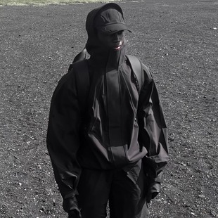 POPDADA ARCHIVES高街机能黑武士特氟龙防水防风硬壳冲锋衣外套
