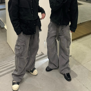 复古水洗做旧破坏宽松baggy口袋休闲长裤 Vintage法工裤 New ERL