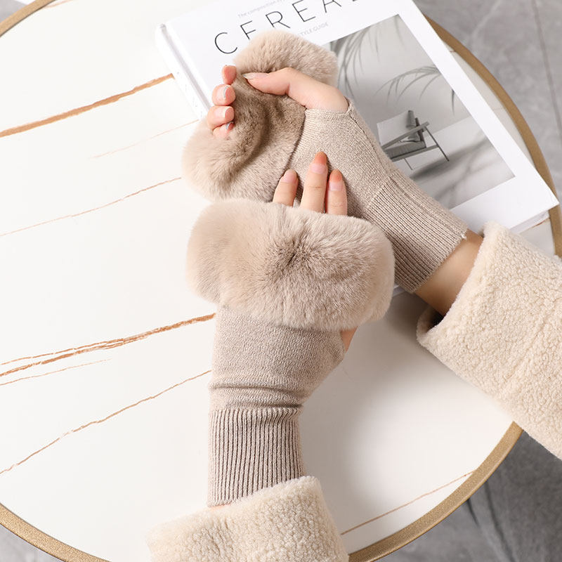 獭兔毛配针织手套 女士韩国可爱露指毛毛手筒 冬季皮草连指手套,服饰配件/皮带/帽子/围巾,手套,淘宝优惠券,粉丝福利购,淘宝优惠卷
