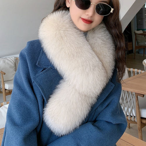 蓝狐韩国皮草披肩围巾女士围脖
