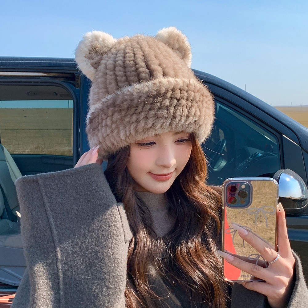貂皮护耳帽女皮草帽子