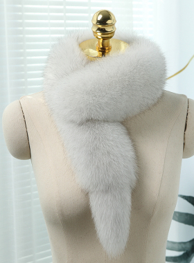 特价情侣款狐狸毛领子狐狸毛围巾狐狸毛围脖夹子围巾围脖带小尾巴