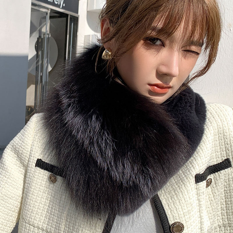 时尚大围脖女士磁扣保暖毛领子