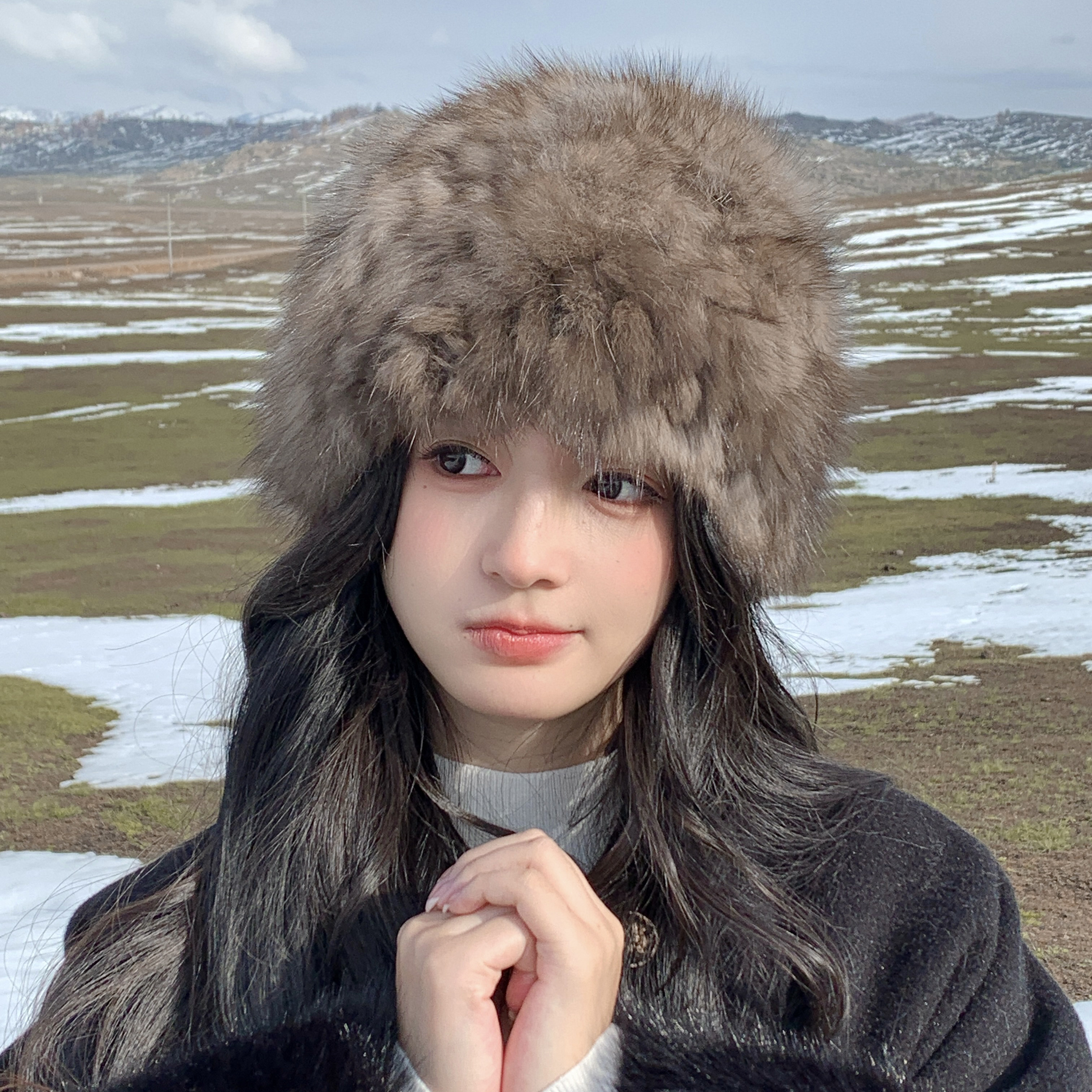 紫貂皮草帽冬季保暖护耳