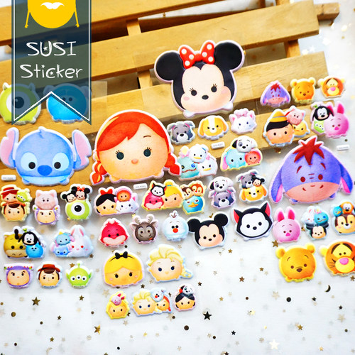 TSUM TSUM 大头海绵贴 冰雪维尼史迪仔 儿童卡通立体公仔泡泡贴纸
