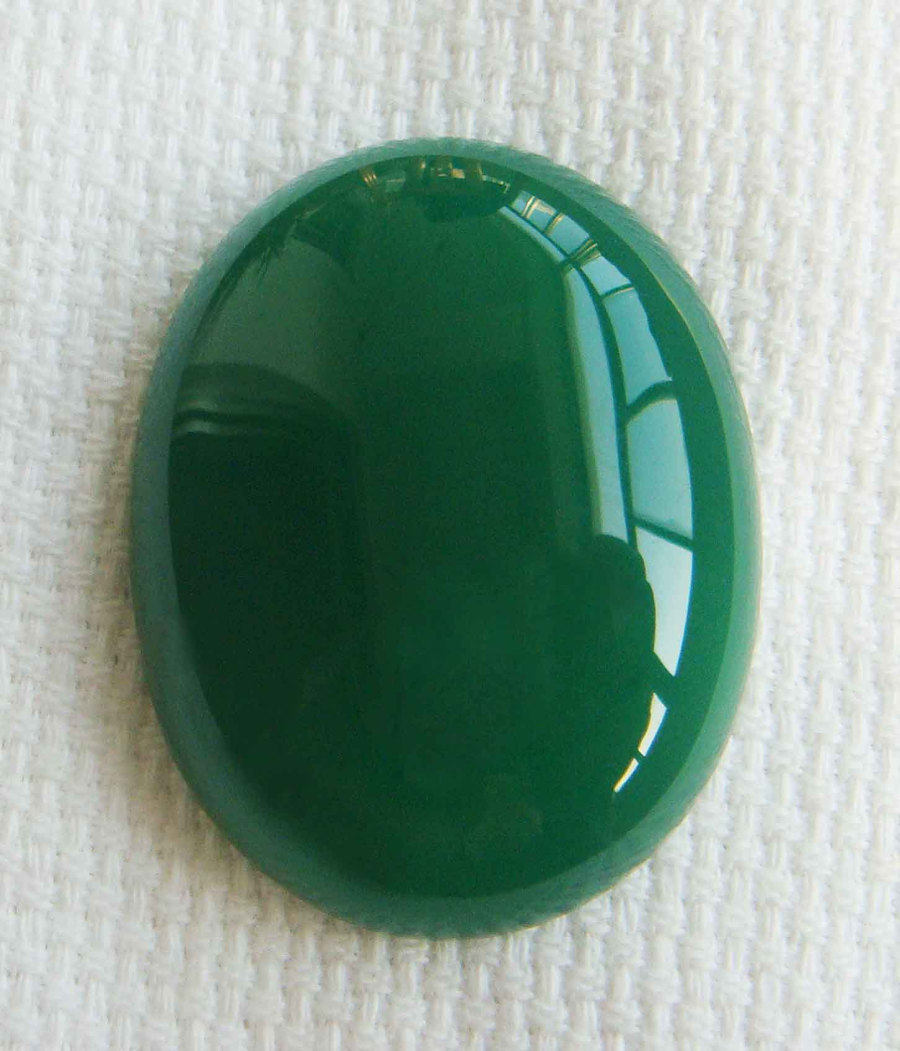 满绿色蛋面绿玉髓裸石戒面 椭圆形 22*30MM