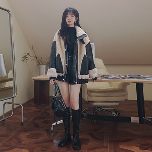 226-A198-P1852022冬季新款羊羔毛拼接服控价268,12岁女孩衣服搭配秋天图片
