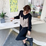 气质高级感穿搭马甲配娃娃领连衣裙女春2025独特超火减龄长裙，女装连衣裙，惟卡贝娜