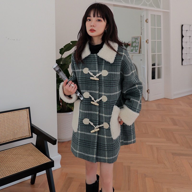 已出货226-815-P165  2022冬季短款韩版修身毛呢外套女 控价238图片