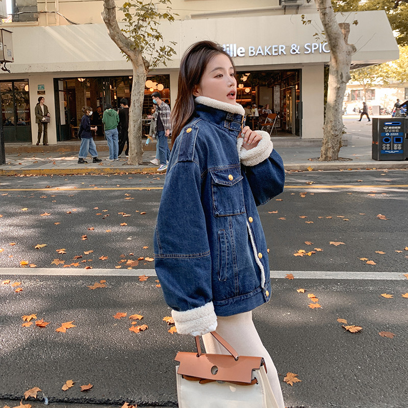 已出货226-A233-P1852022冬季新款牛仔内里羊羔毛外套女控价268,女装棉衣/棉服,惟卡贝娜