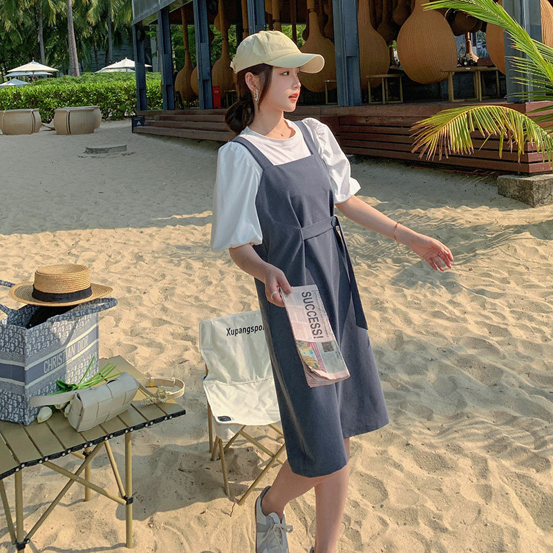 现货226-L56-P110 套装2022夏季新款中长款连衣裙女  控价158图片