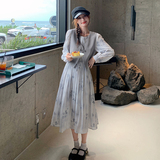 法式温柔风穿搭马甲配碎花连衣裙女2025春秋新款显瘦时尚，女装连衣裙，惟卡贝娜