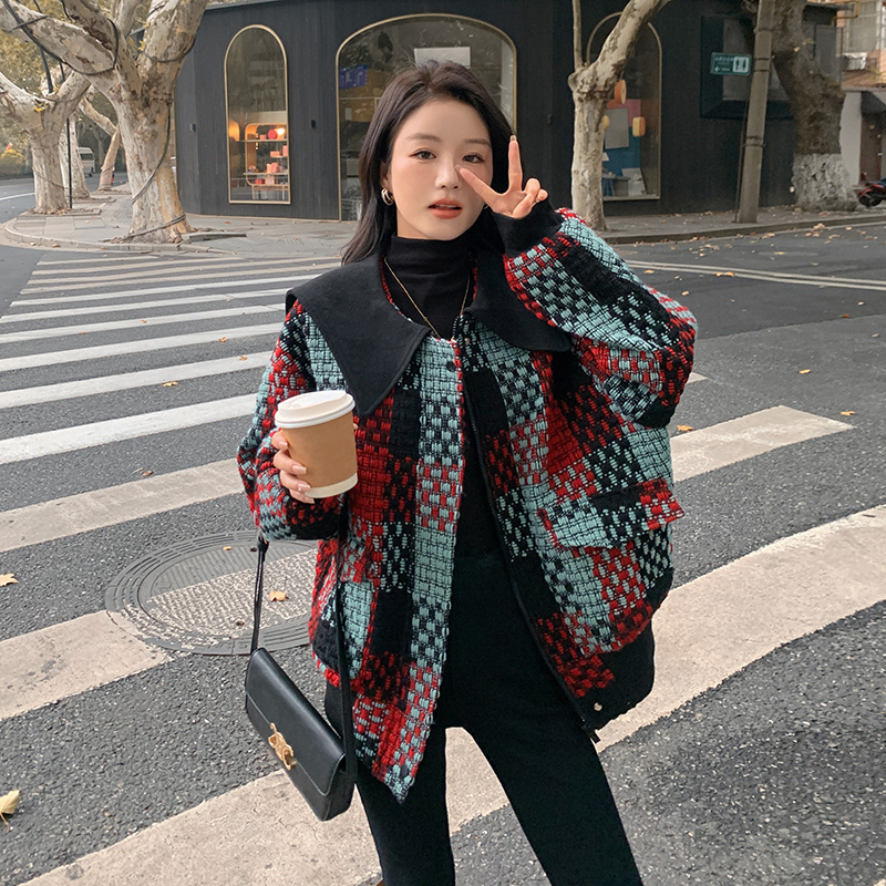226-A217-P1552022冬季韩版短款毛呢外套女控价238，女装毛呢外套，惟卡贝娜