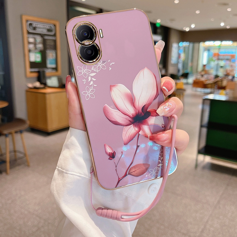 荣耀honorx40i硅胶套时尚百合花