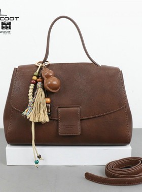 BANDICOOT袋鼠女包2025新款软皮手提包通勤百搭单肩斜跨包流苏