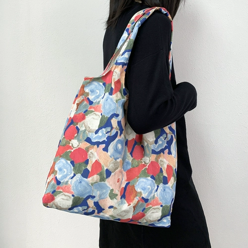 Брендовый милый дизайнерский шоппер, универсальная сумка на одно плечо, в цветочек