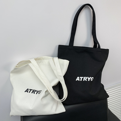 简约字母帆布包邮拉链韩系