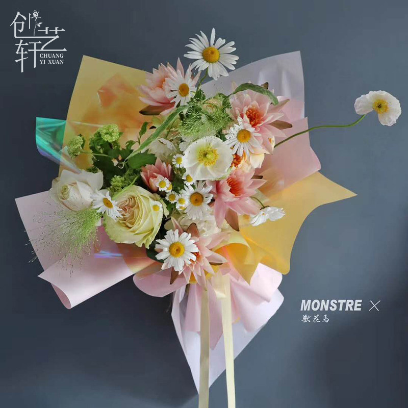 모닝 미스트 무광택 OPP 단색 단색 꽃다발 포장지 꽃 포장지 꽃 무광택 방수 무광택 종이