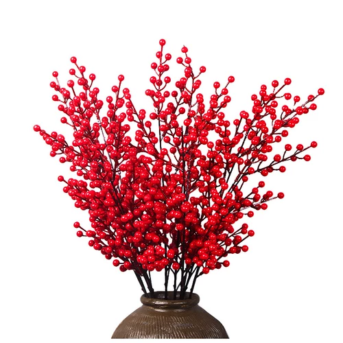 Зимний зеленый красный фрукта Форта фрукты Новый год Благословение Благословения Декоративные аксессуары Материал Золотой