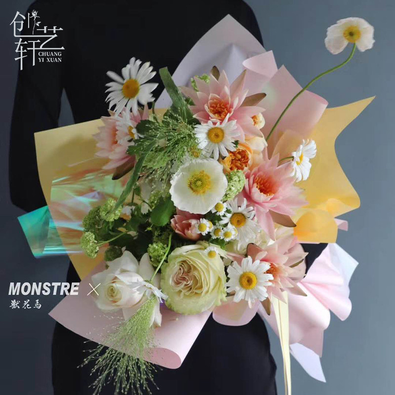 모닝 미스트 무광택 OPP 단색 단색 꽃다발 포장지 꽃 포장지 꽃 무광택 방수 무광택 종이