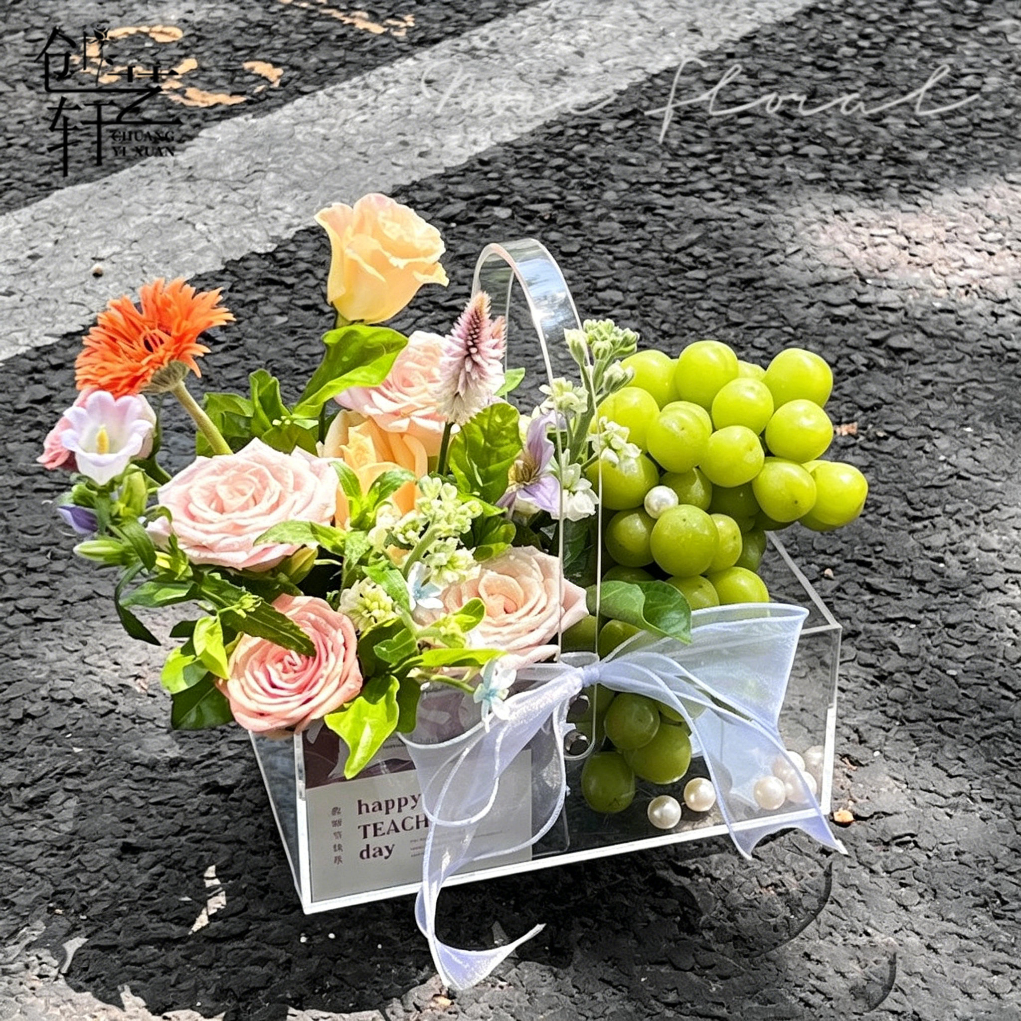 全透明亚克力手提花盒鲜花包装盒