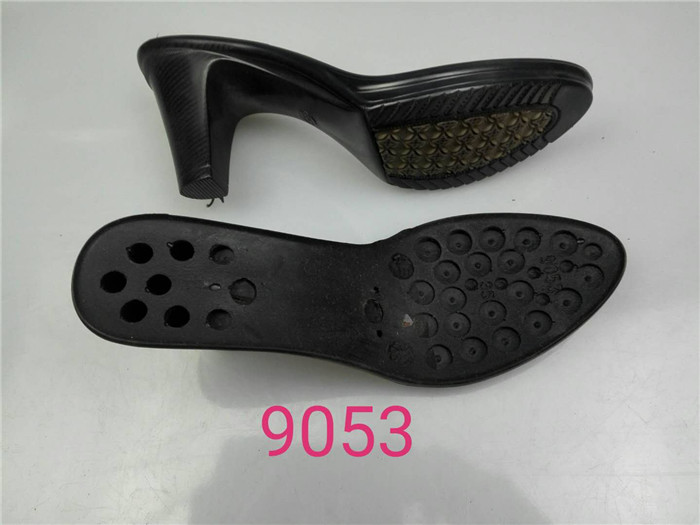 9053女士粗细中高跟7.5cm 小圆头厚单鞋底聚氨酯pu鞋修换鞋底材料
