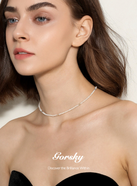 GORSKY天然珍珠小米珠子项链女细款配饰日常百搭配轻奢小众锁骨链