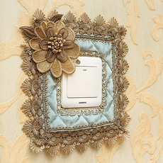 Декор для выключателя 新开关贴单开86型开关套全金线蕾丝刺绣欧式开关插座保护套装饰贴