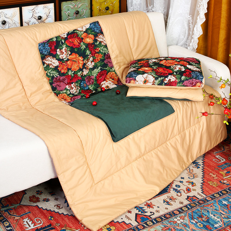 抱枕被复古风多功能二合一毛毯两用加厚办公室午睡车载靠枕折叠,居家布艺,抱枕被,淘宝优惠券,粉丝福利购,淘宝优惠卷