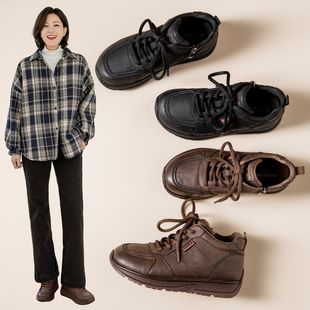 真皮女款舒适休闲鞋妈妈鞋女鞋中老年舒适不累脚运动鞋女款秋冬款